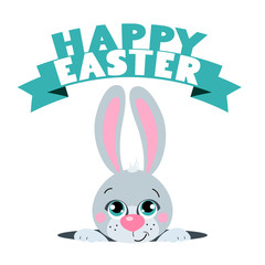 Cute cartoons  Easter rabbit. Suitable for Easter design. Vector illustration isolated for banners, site, card, calendar