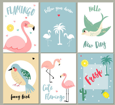 Vector set of different greeting cards