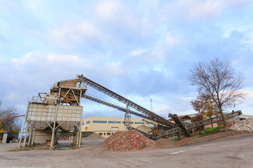 Stone quarry with silos