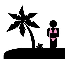 Femme en bikini à la plage