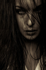 emotion expression dark girl face portrait