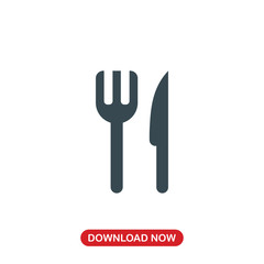 Fork and knife icon vector