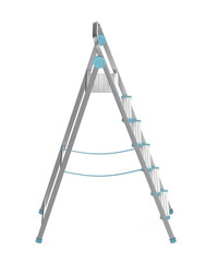 Unfolded metal ladder