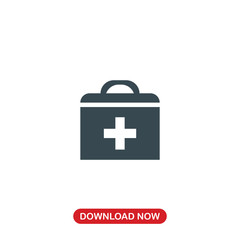 Obraz premium First aid box icon vector