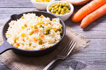 fried rice in pan