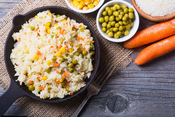 fried rice in pan