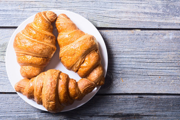 Tasty buttery croissants