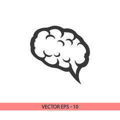 brain icon, vector illustration. Flat design style