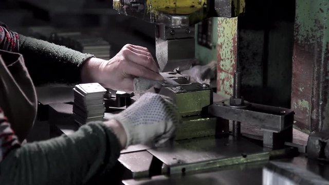 Press for stamping hardware