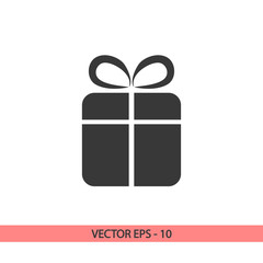 gift  icon, vector illustration. Flat design style 