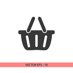 basket  icon, vector illustration. Flat design style