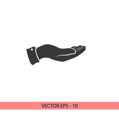 Hand icon, vector illustration. Flat design style