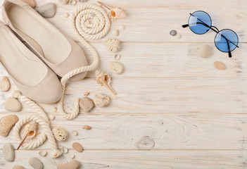 Women's summer shoes for beach holidays.