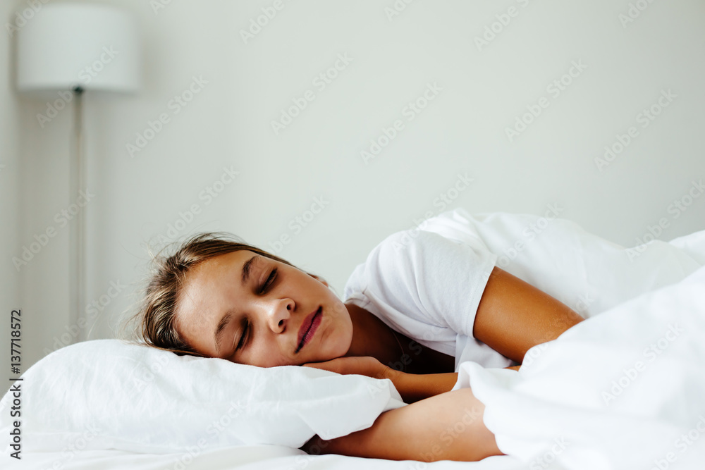 Canvas Prints pre teen girl sleepeng