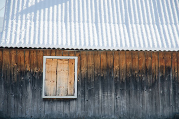 Background wooden house one window