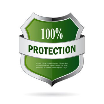Green shield protection vector icon