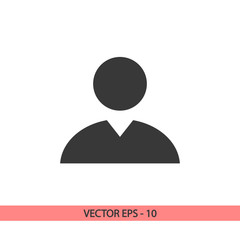Business man icon, vector illustration. Flat design style