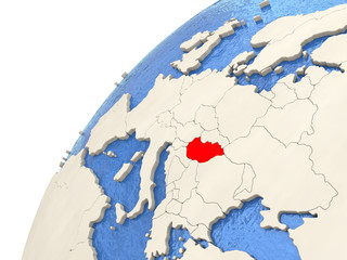 Fototapeta premium Hungary on globe
