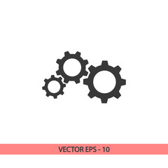 gears icon, vector illustration. Flat design style 