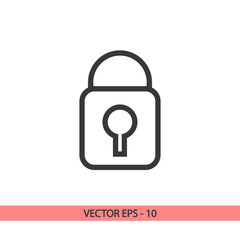 lock  icon, vector illustration. Flat design style