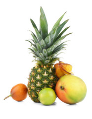 Exotic fruits, isolated on white