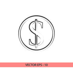 Obraz premium Money icon, vector illustration. Flat design style