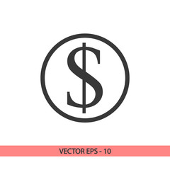 Money icon, vector illustration. Flat design style