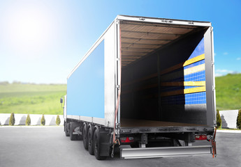 Open trailer of cargo truck