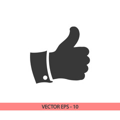 LIKE icon , vector illustration. Flat design style  