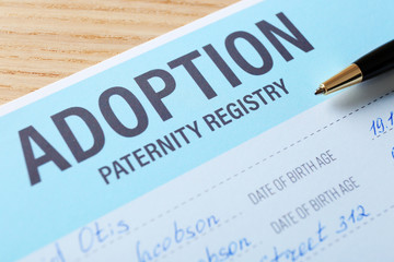 Adoption paternity registry, closeup