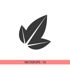 Leaf icon, vector illustration. Flat design style