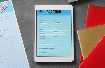 Adoption paternity registry in tablet