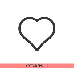 Heart Icon, vector illustration. Flat design style