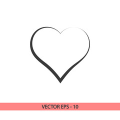 Heart Icon, vector illustration. Flat design style