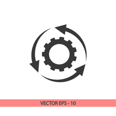 setting parameters, circular arrows  icon, vector illustration. Flat design style