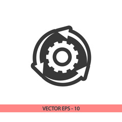 setting parameters, circular arrows  icon, vector illustration. Flat design style