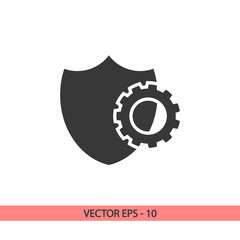 Fototapeta premium setting parameters, Shield icon, vector illustration. Flat design style