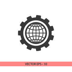 setting parameters, globe Icon vector illustration. Flat design style