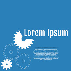 Vector illustration of cogwheel on the blue background. Illustration of gears. Infographic vector template