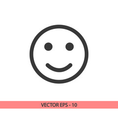 Smile Icon, vector illustration. Flat design style