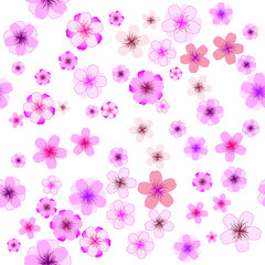 Fototapeta na wymiar Sakura Cherry blossoms seamless pattern of vector illustration