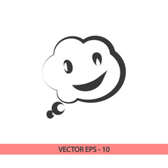 smile talking bubble  icon, vector illustration. Flat design style