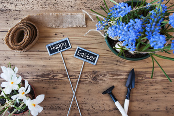 Naklejka premium Flowers, Signs, Text Happy Easter