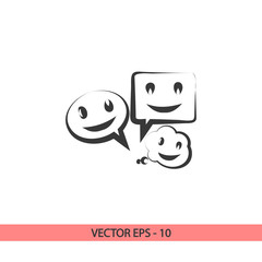 smile talking bubble  icon, vector illustration. Flat design style
