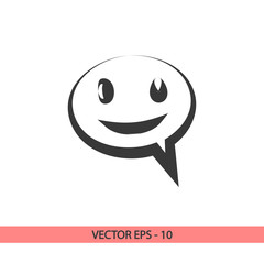 smile talking bubble  icon, vector illustration. Flat design style