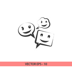 smile talking bubble  icon, vector illustration. Flat design style