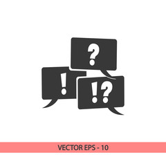 question and exclamation mark, vector illustration. Flat design style
