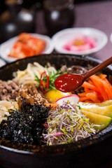 dolsot bibimbap. Hot Stone Pot Bibimbap 