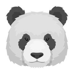 Panda icon in cartoon style isolated on white background. Realistic animals symbol stock vector illustration.