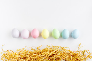 Easter concept on white background top view mockup